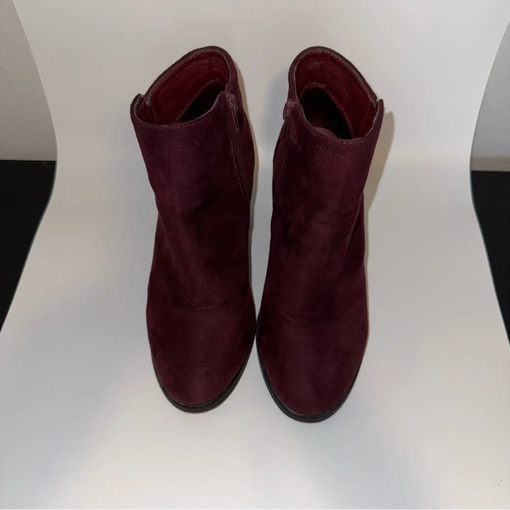 Charlotte Russe Deep Red Suede Ankle Boots